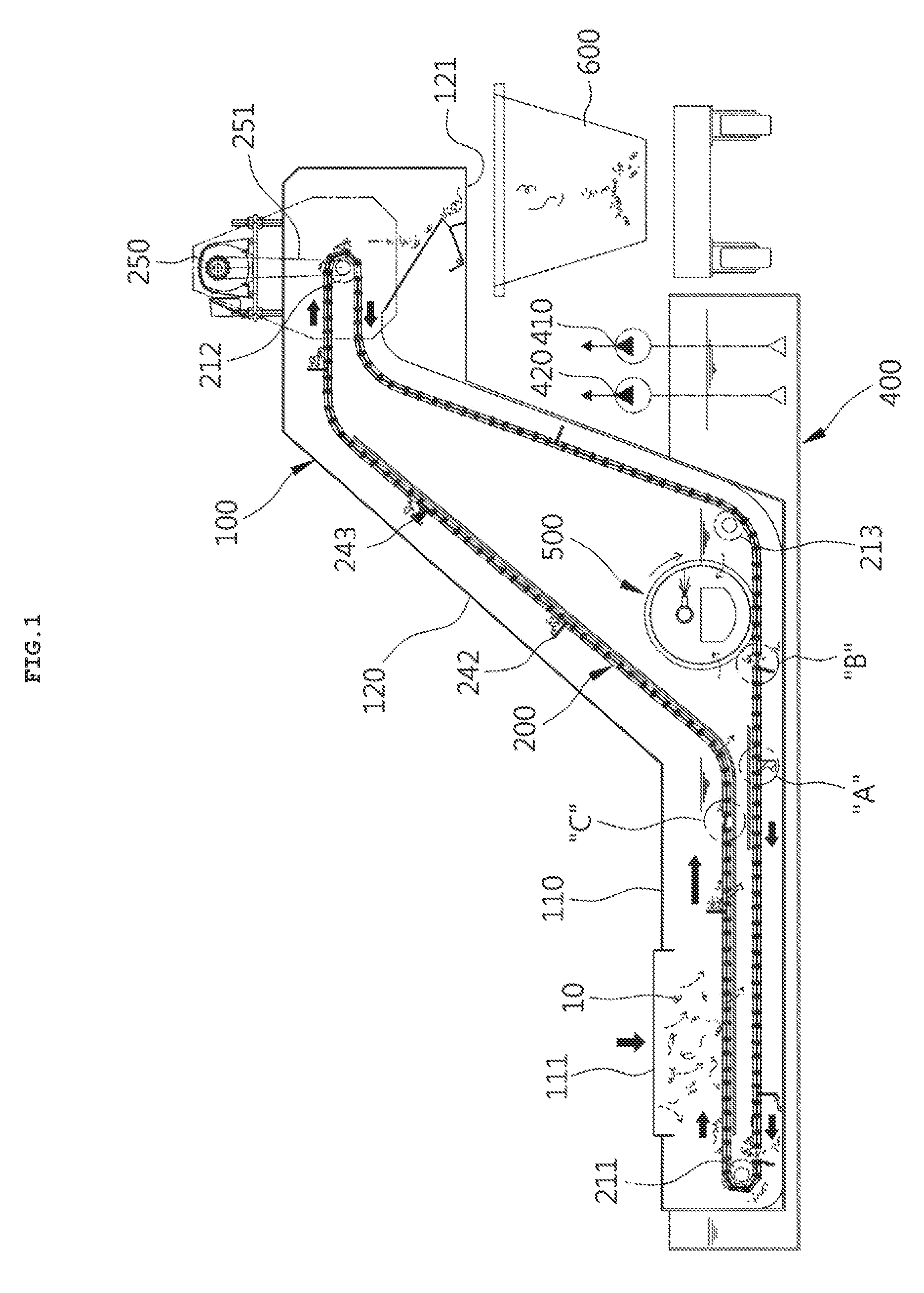 Conveyer apparatus for discharging chips