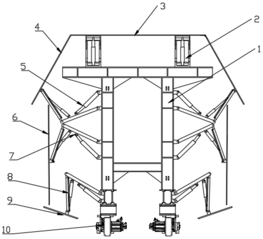 Lock chamber water delivery gallery construction device