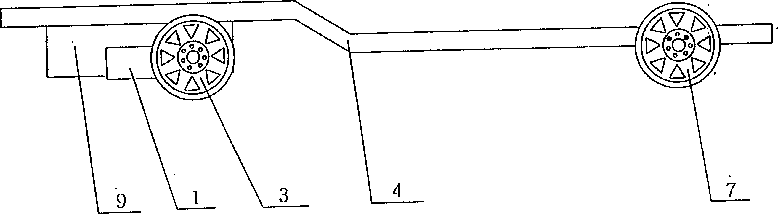 Independently driven Electric automobile chassis with independently suspended rear tyres