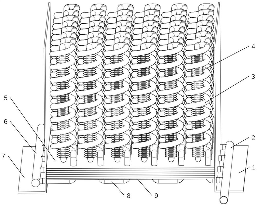 Spiral floating evaporator with natural vibration function