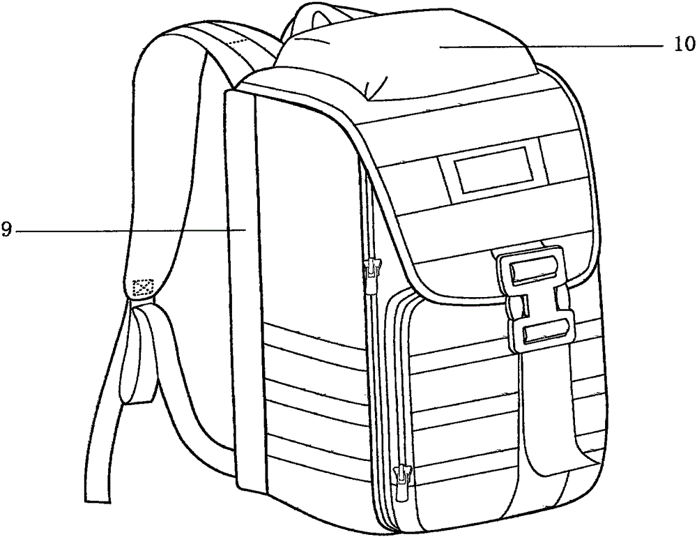 A rapid-wear protection knapsack with a head and neck protection function