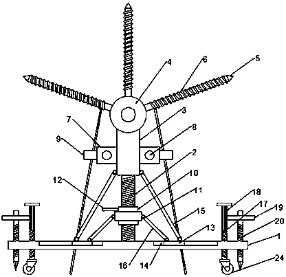 A lifting lightning protection bracket for a rooftop