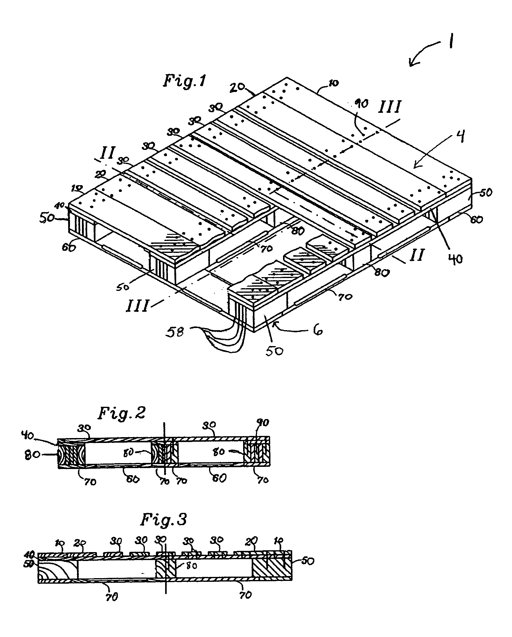 Pallet with laminate blocks