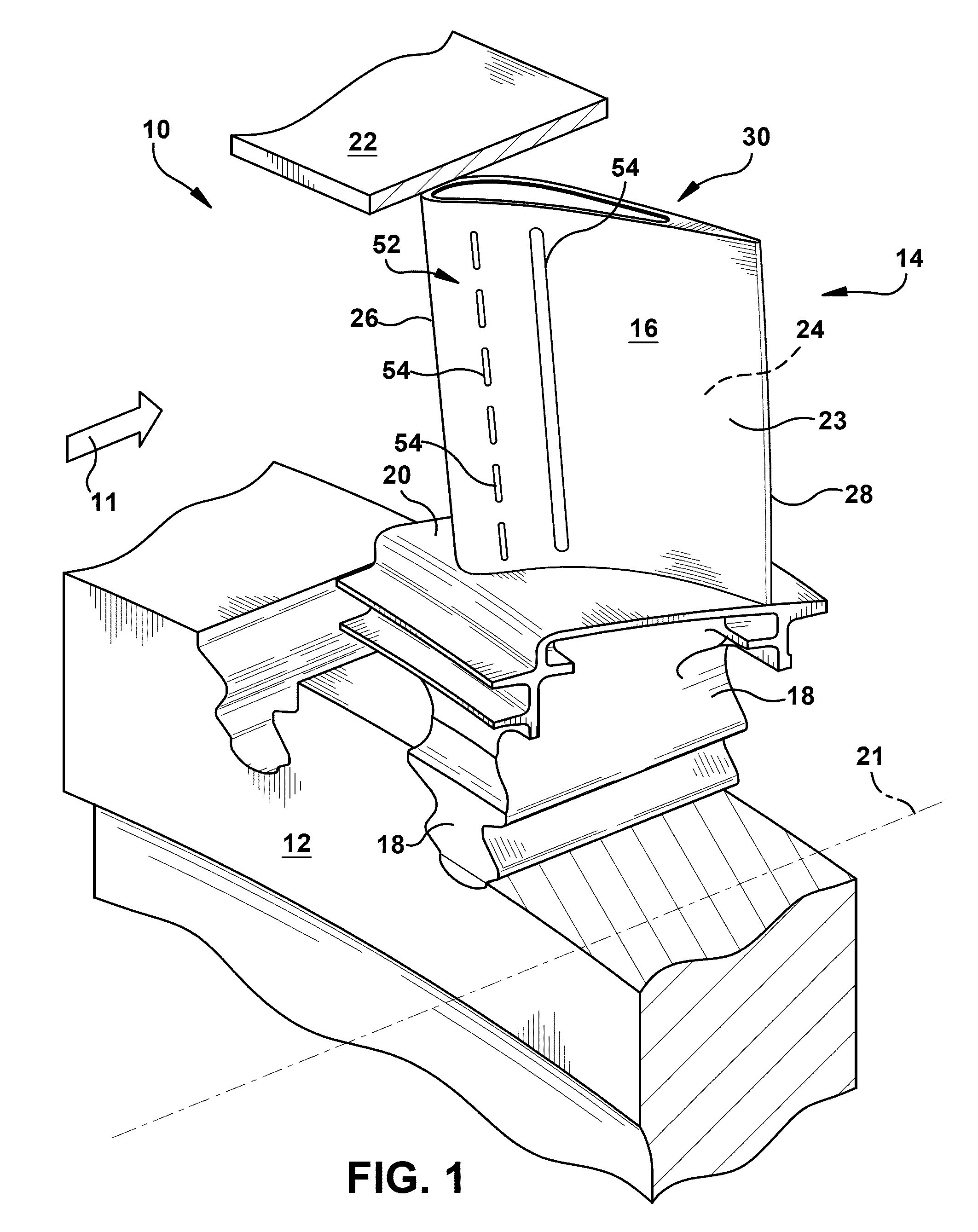 Metered cooling slots for turbine blades