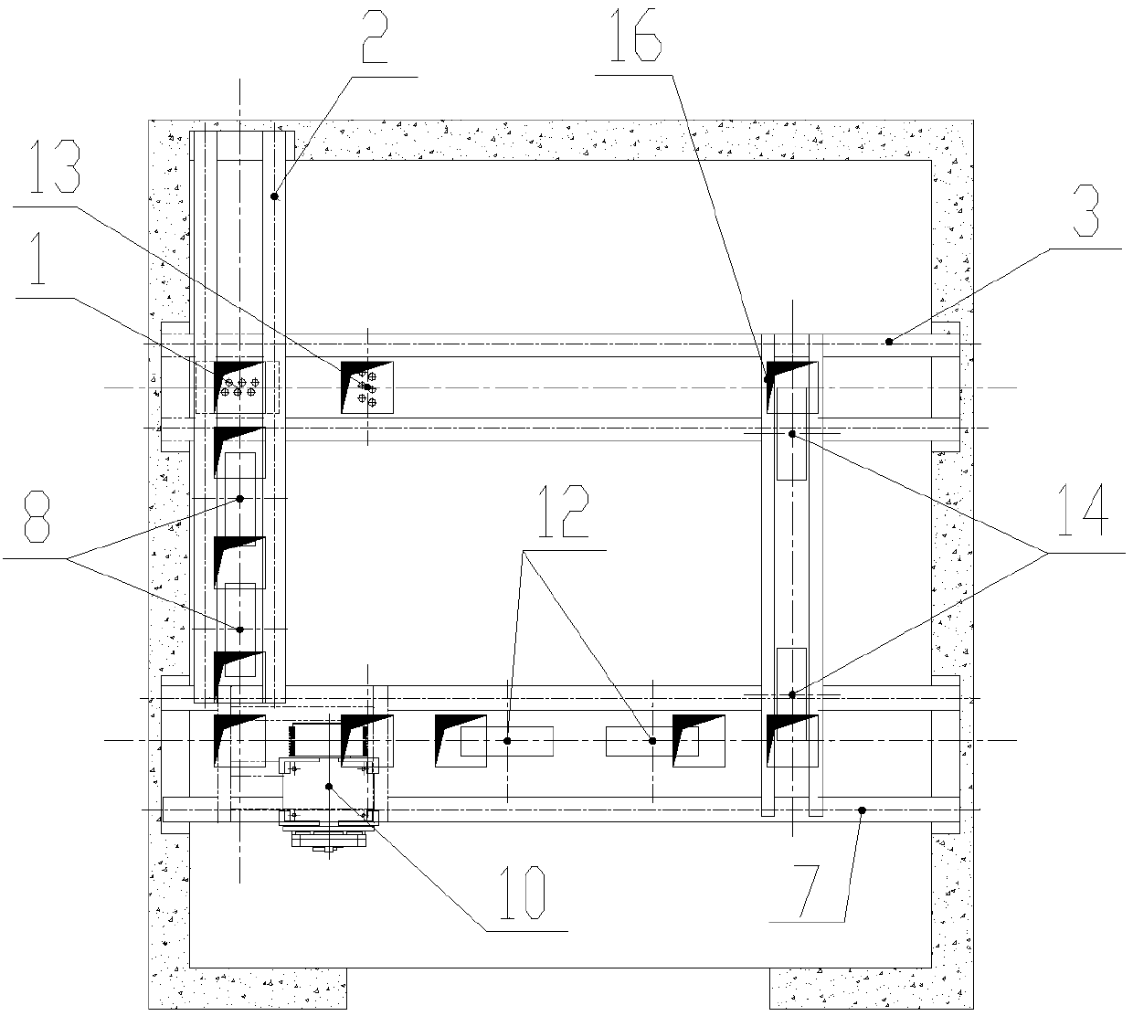 Large-load cargo elevator hanging system with traction ratio being 6:1