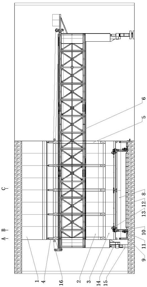 Full-circle needle beam lining trolley and construction method thereof