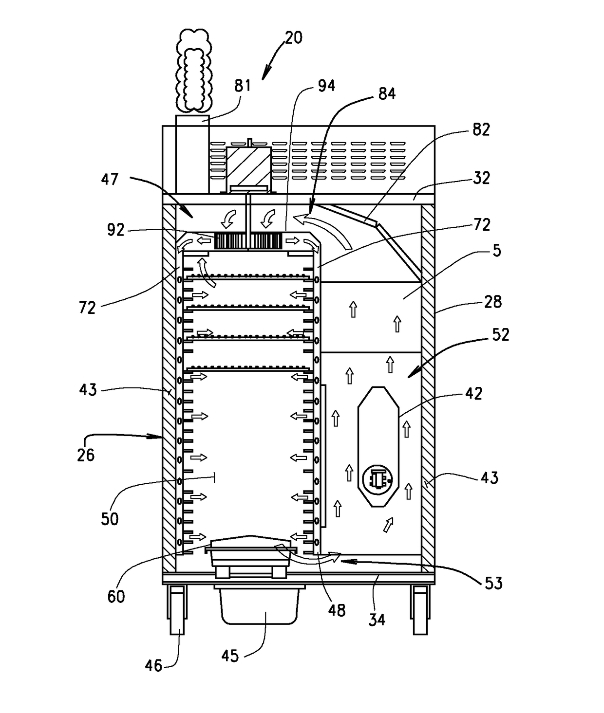 Smoker oven with improved air flow