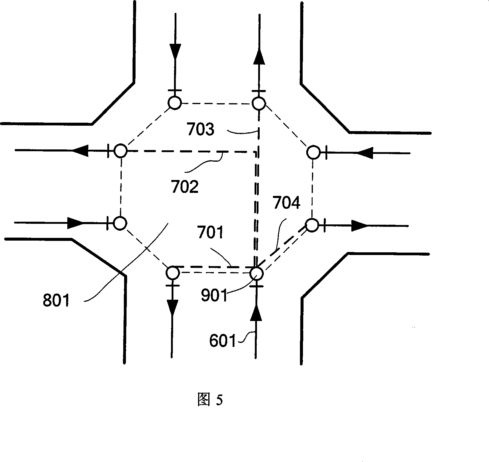 Road network model based on virtual nodes