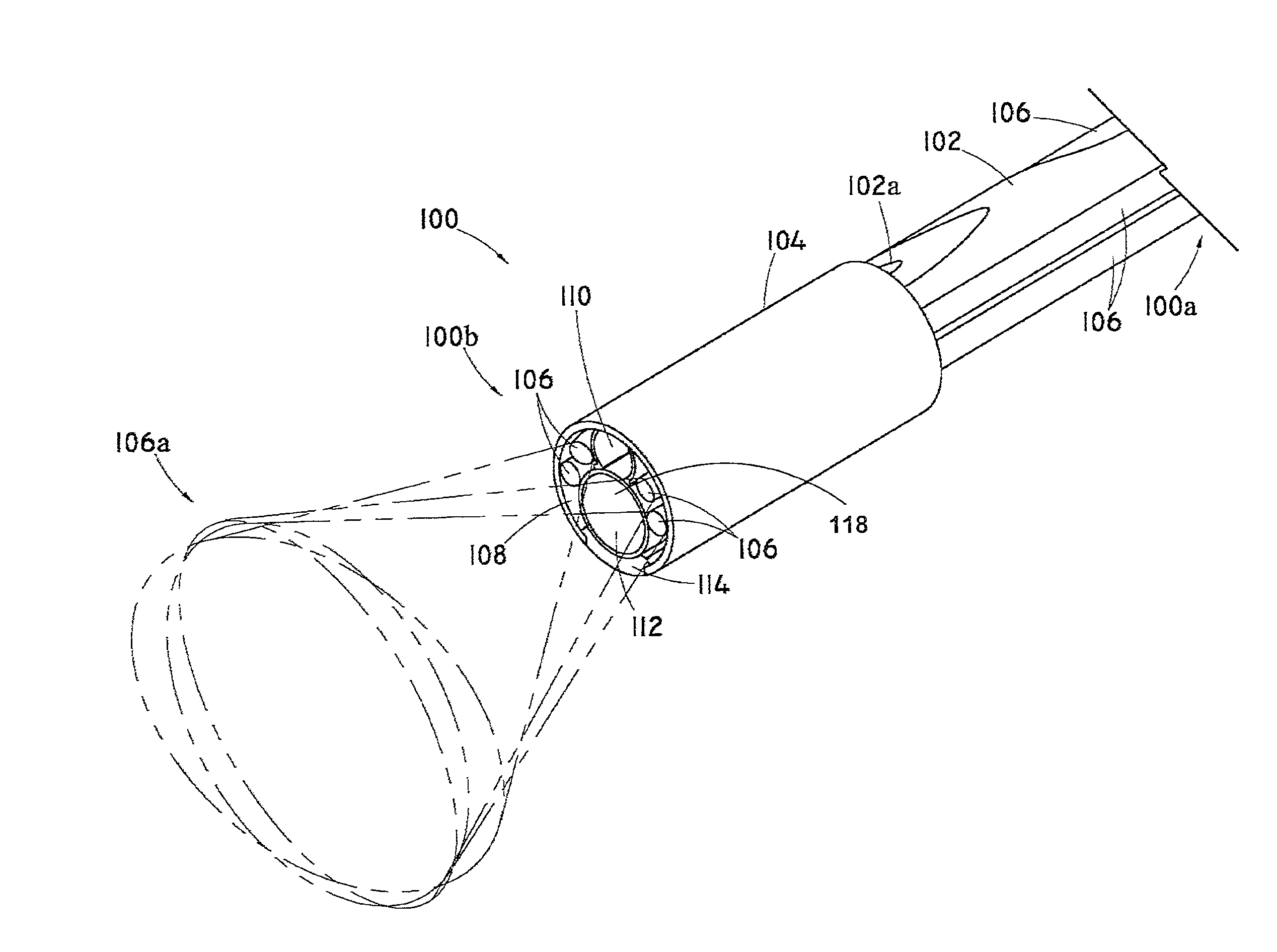 Space-optimized visualization catheter with oblong shape