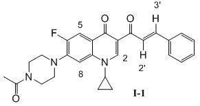 A kind of propenone derivative of n-acetyl ciprofloxacin and its preparation method and application