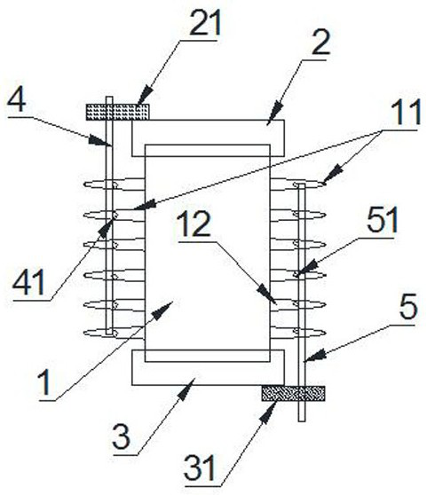 Sleeving shell of round block hole type graphite heat exchanger and production process thereof