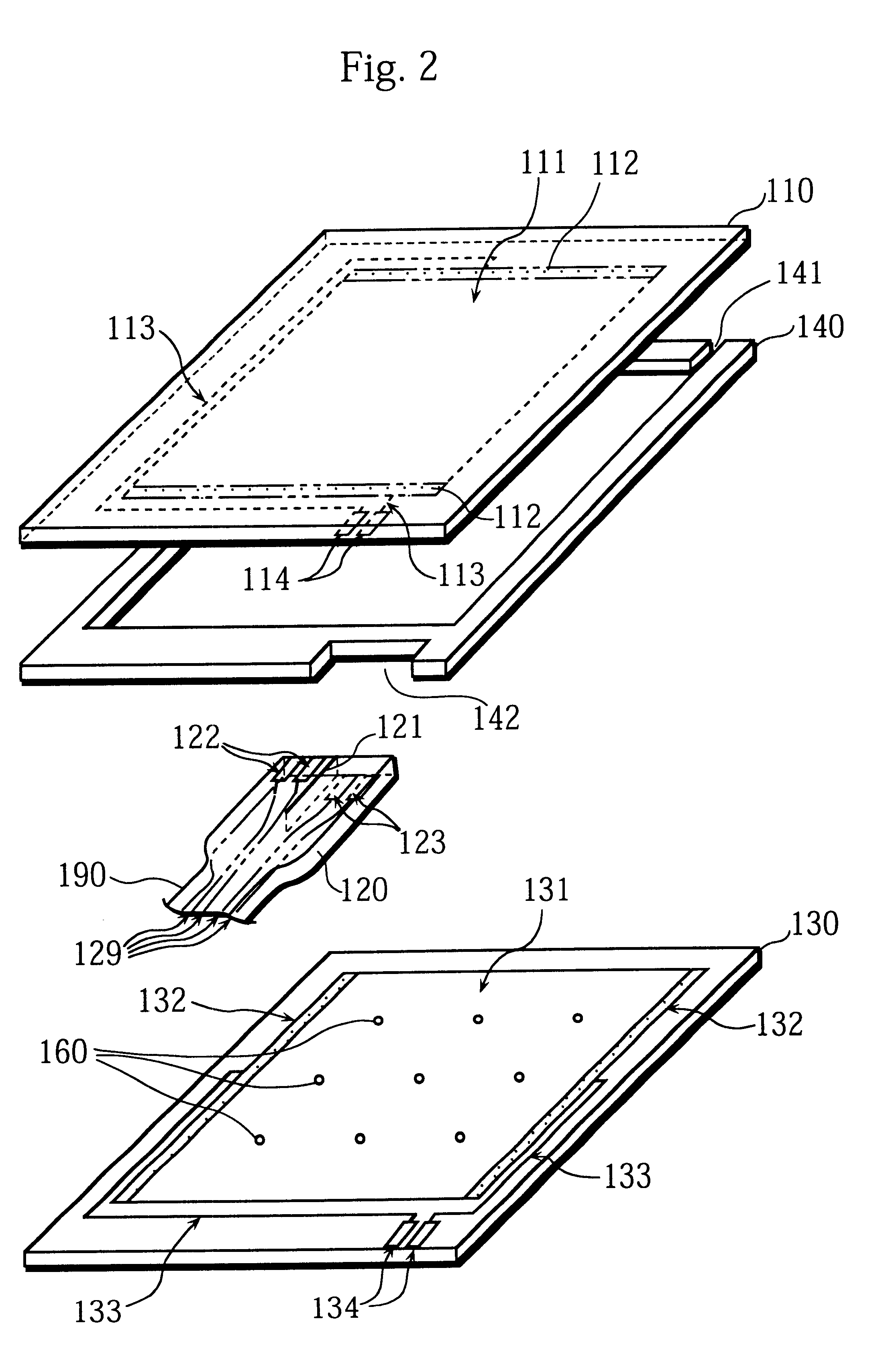 Glare-resistant touch panel