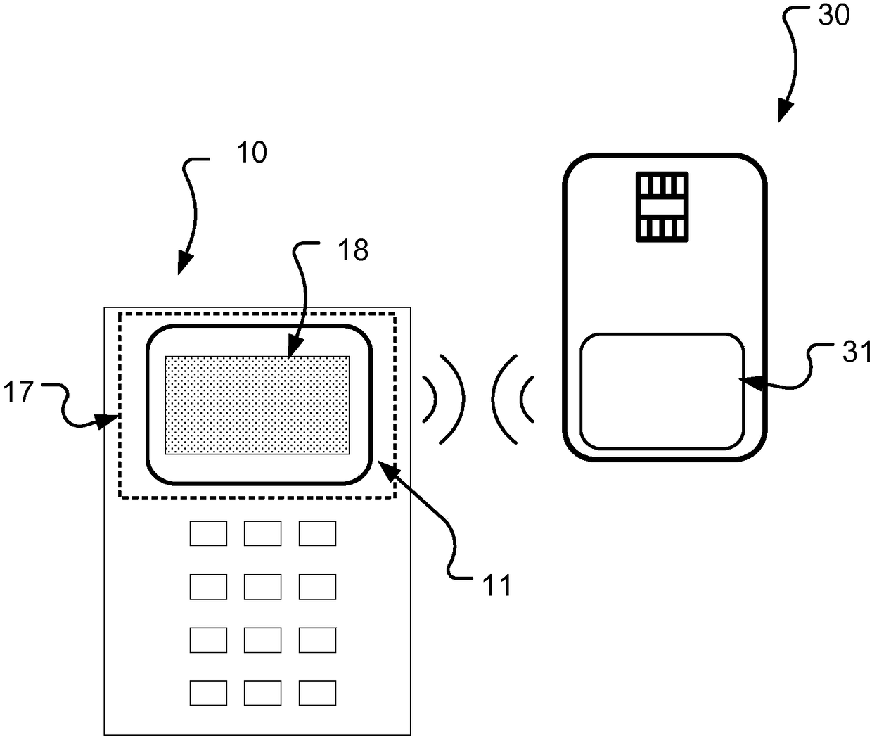 Card reader terminal with external contactless antenna