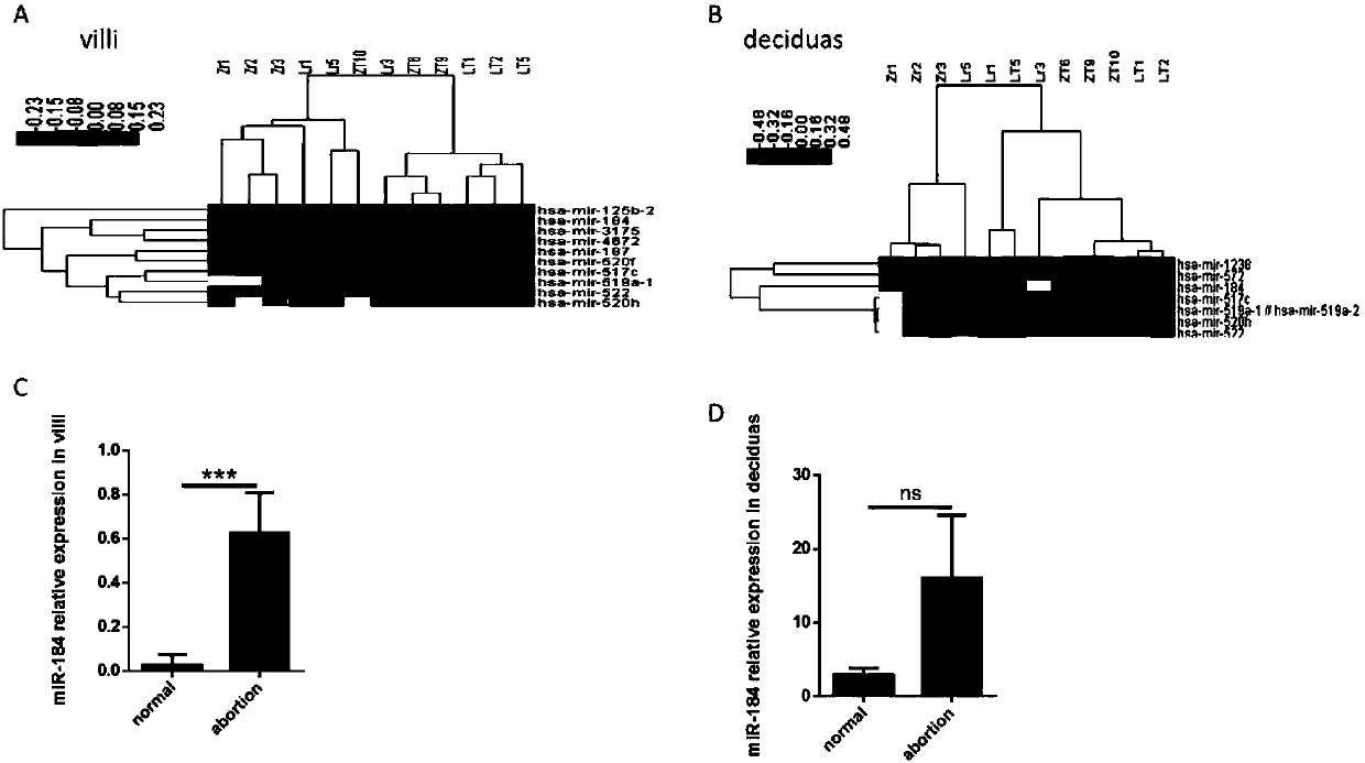 Application of miR-184 in early warning of spontaneous abortion