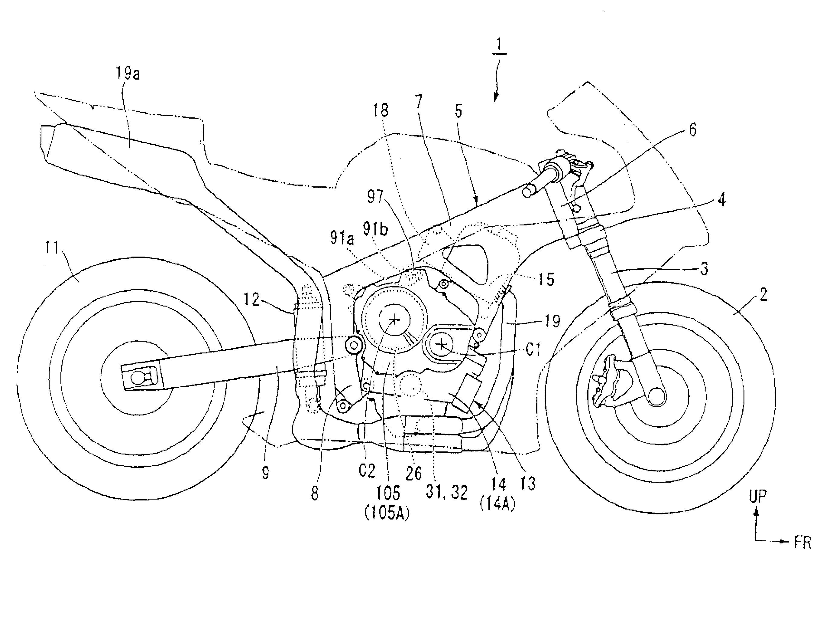 Engine including clutch actuator