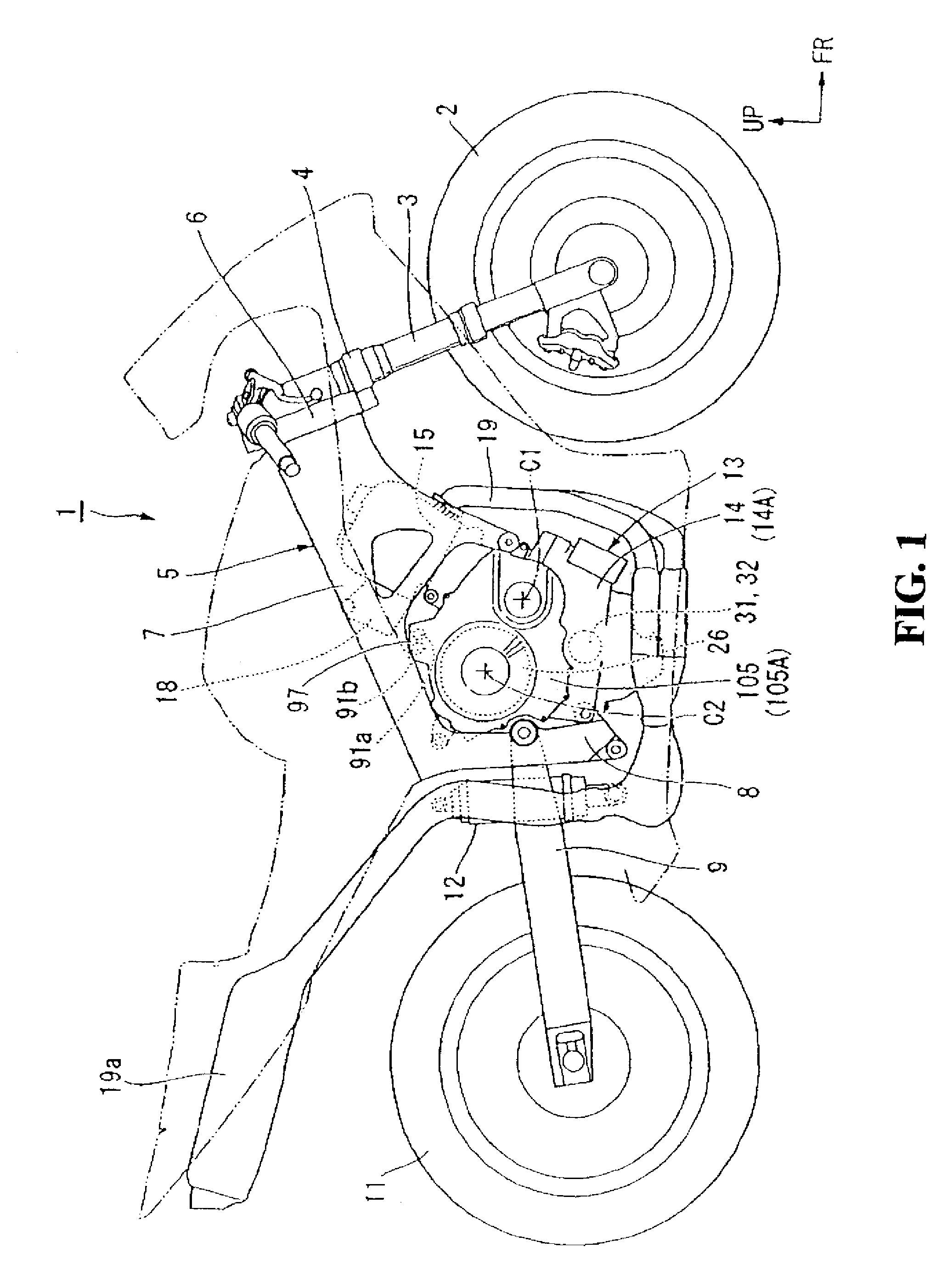 Engine including clutch actuator