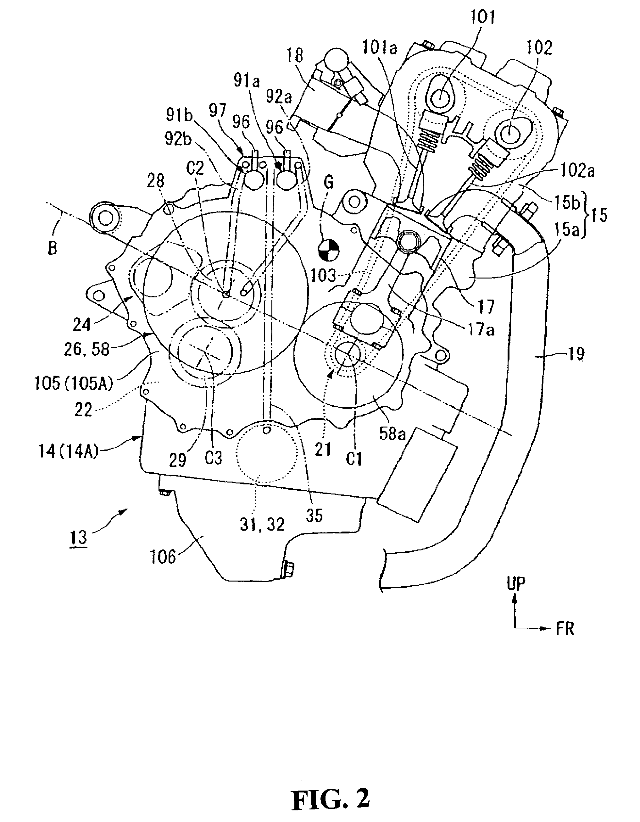 Engine including clutch actuator