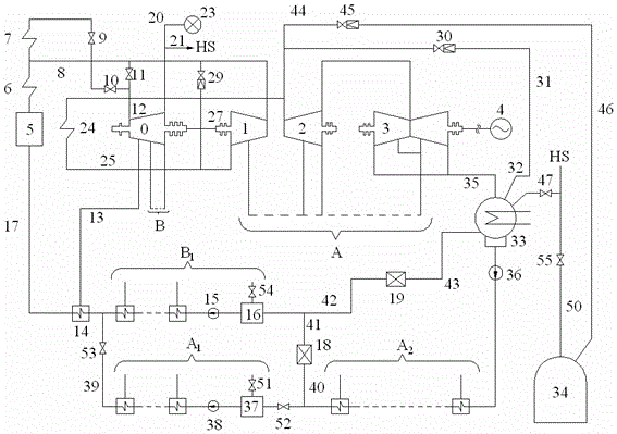 Thermal power generating unit working medium shunting circulation peak shaving system