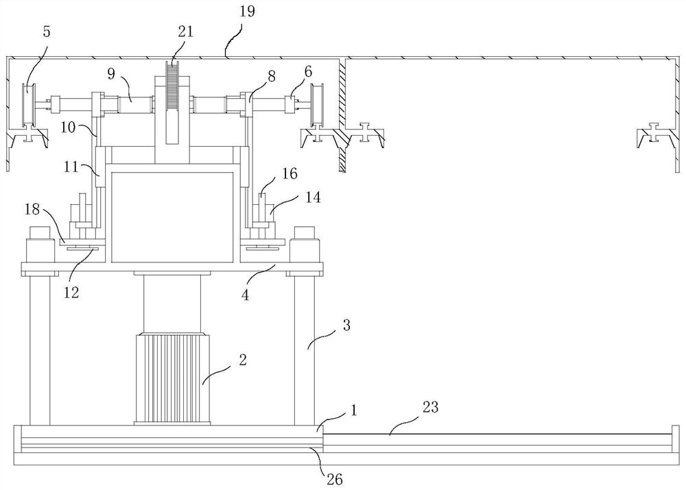 Opposite type rail trolley wheel train set and rail changing method thereof