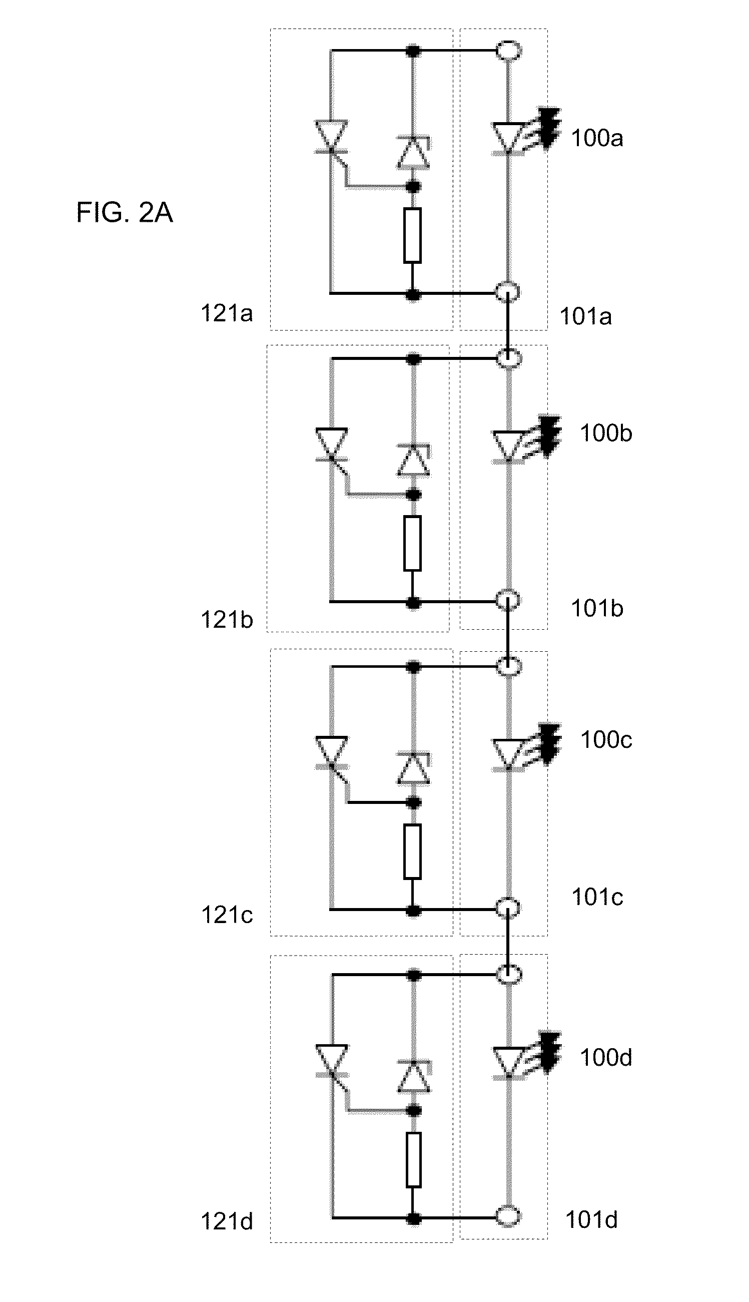 LED lighting system with bypass circuit for failed LED