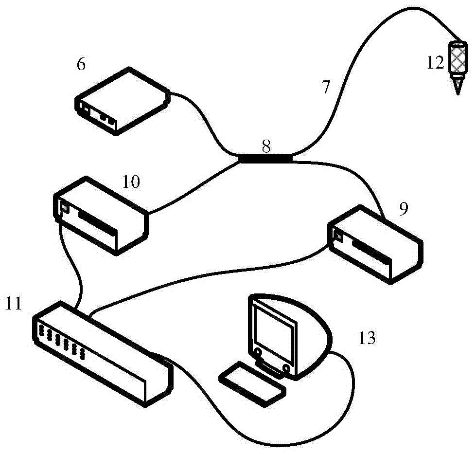 Optical fiber microsensor and detection system for in-situ detecting biological film density distribution