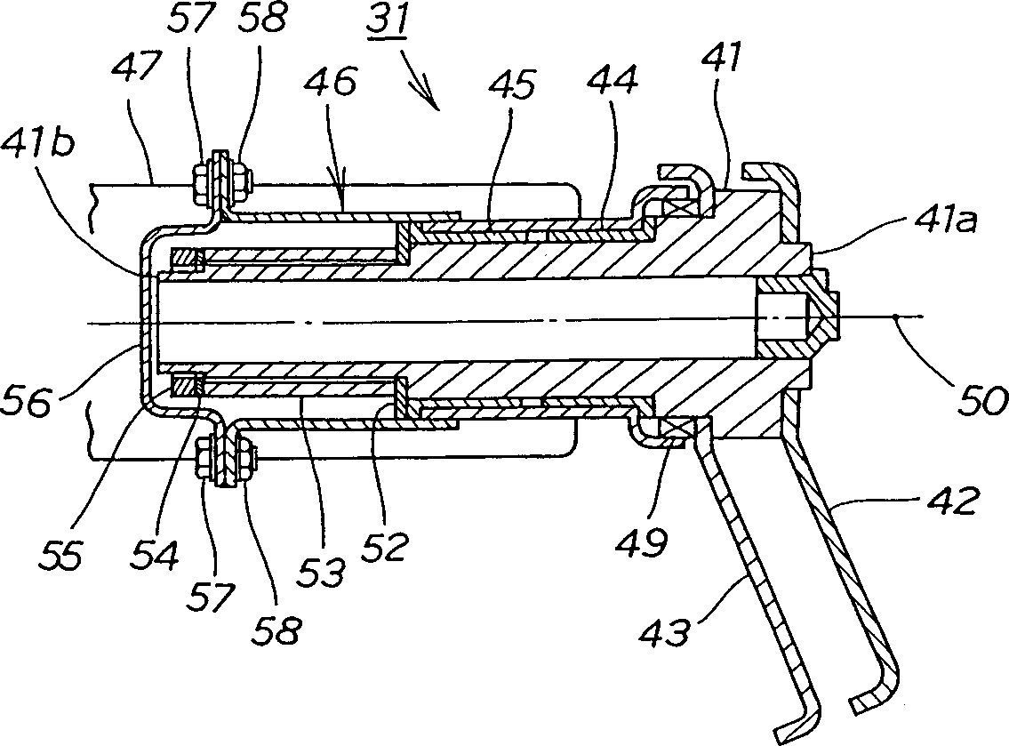 Rear wheel suspension device of cycle