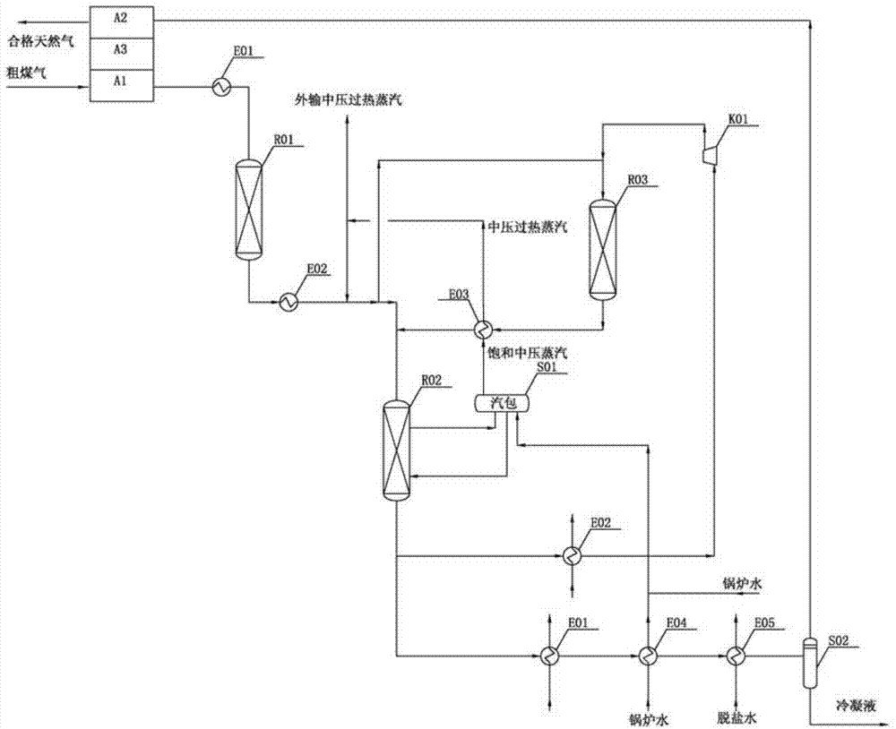 Synthetic natural gas prepared from one-step process coal and system thereof