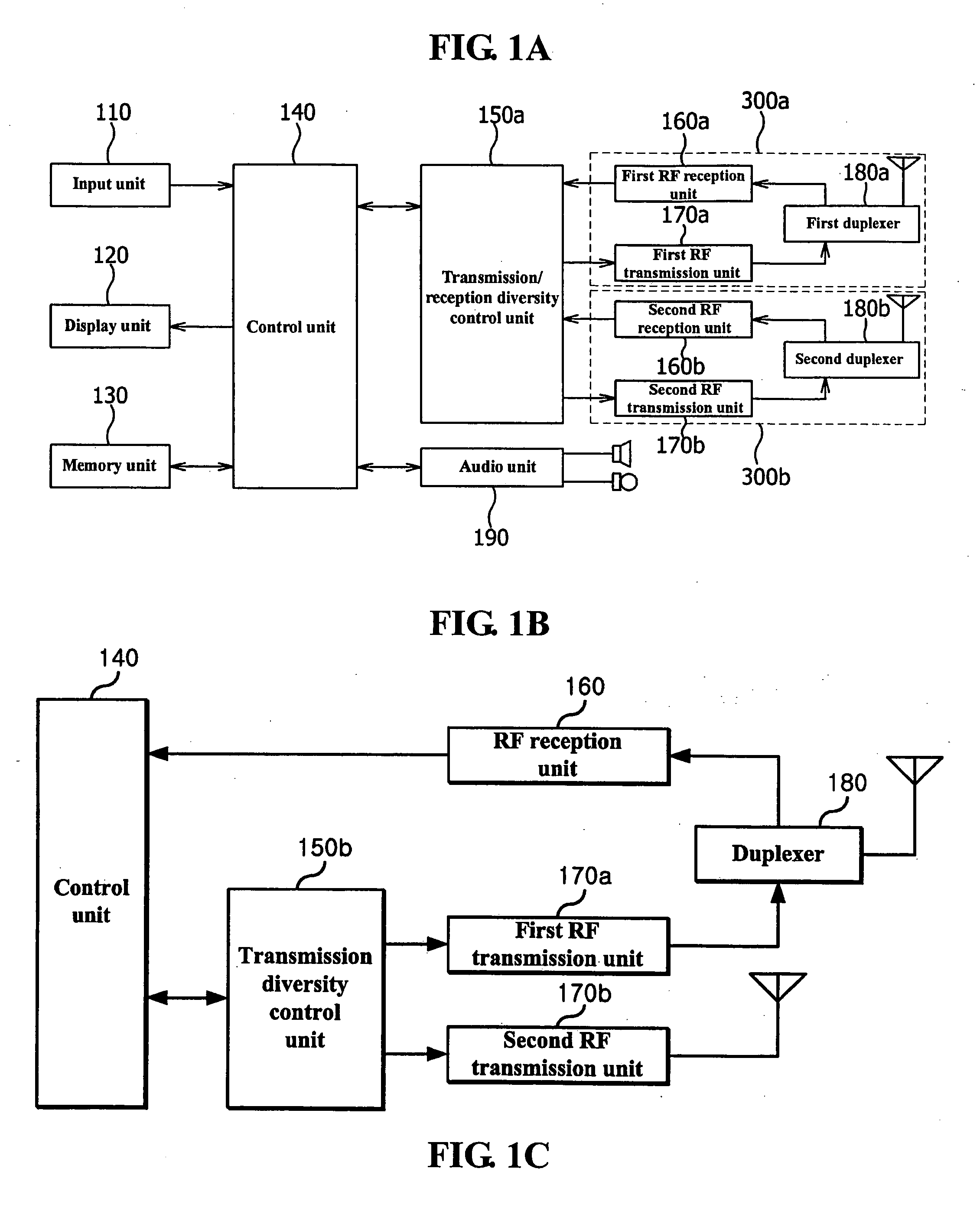 Method for implementing diversity in mobile telephone and mobile telephone incorporating the same