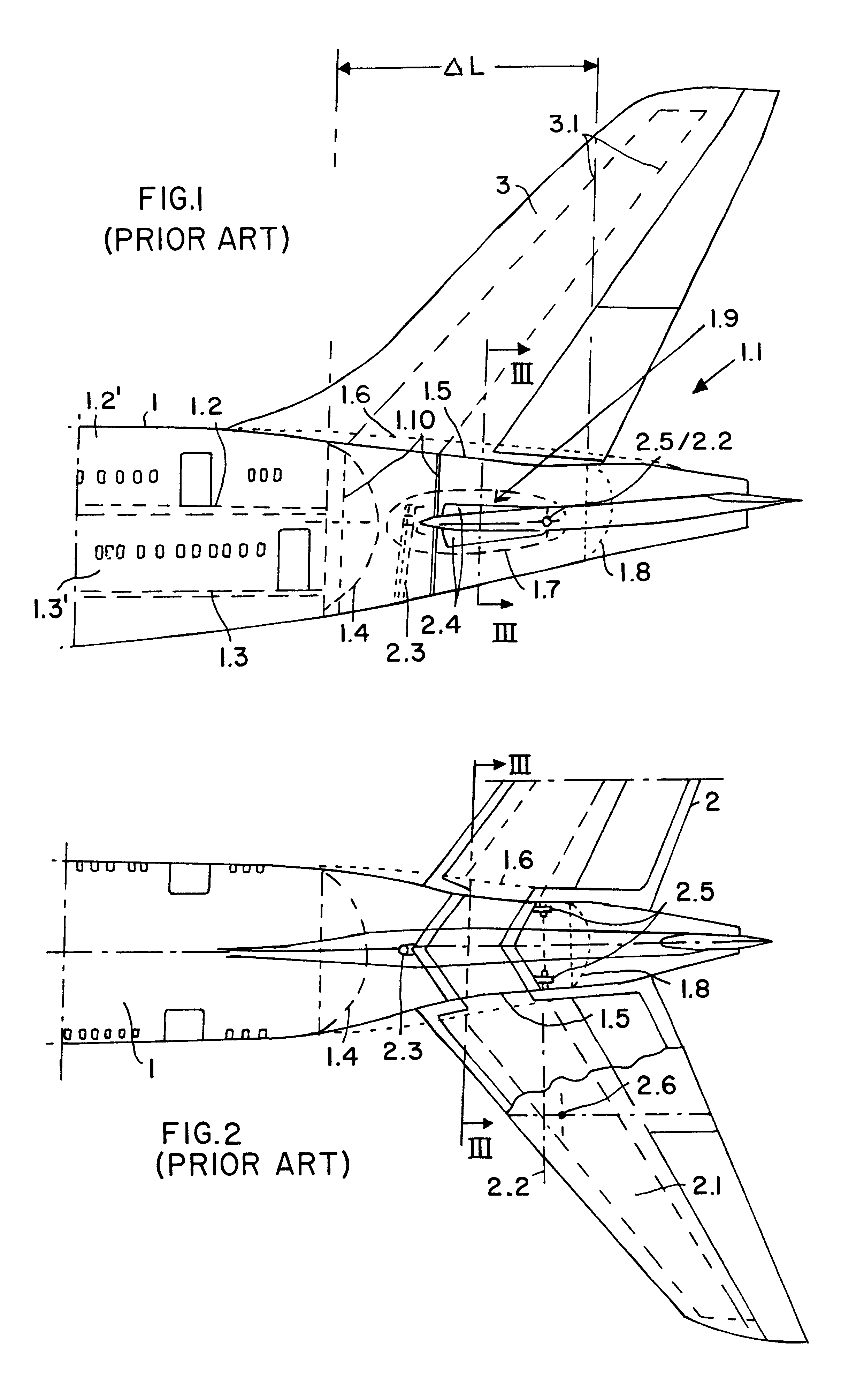 Aircraft with a double-T tail assembly