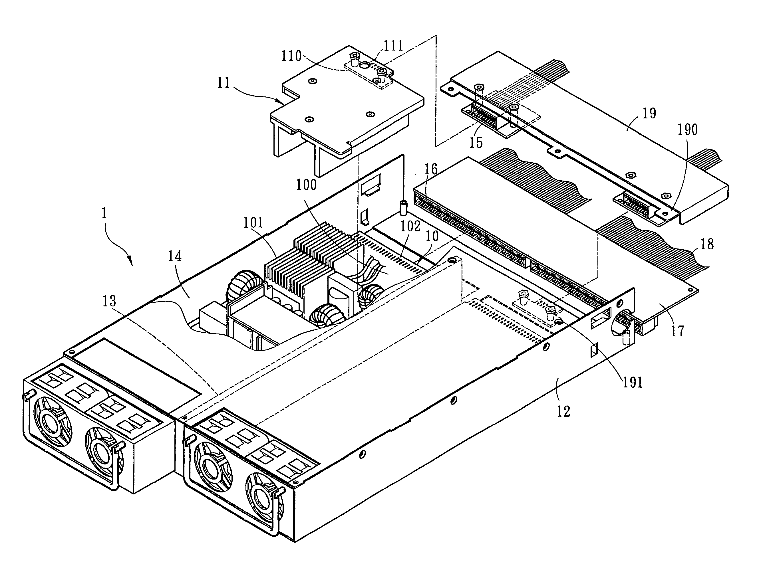 Power supply device, power supply module and retrieval power supply device equipped with AC and DC connection structures