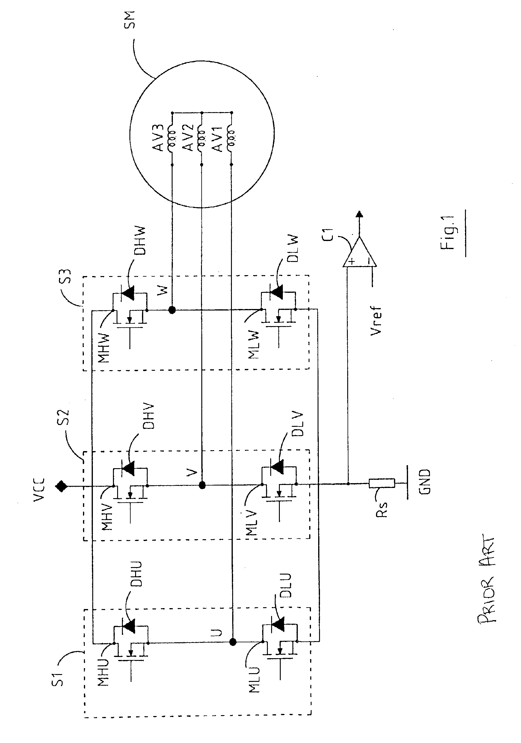 Method for detecting the position of a rotor of a DC motor and related circuit