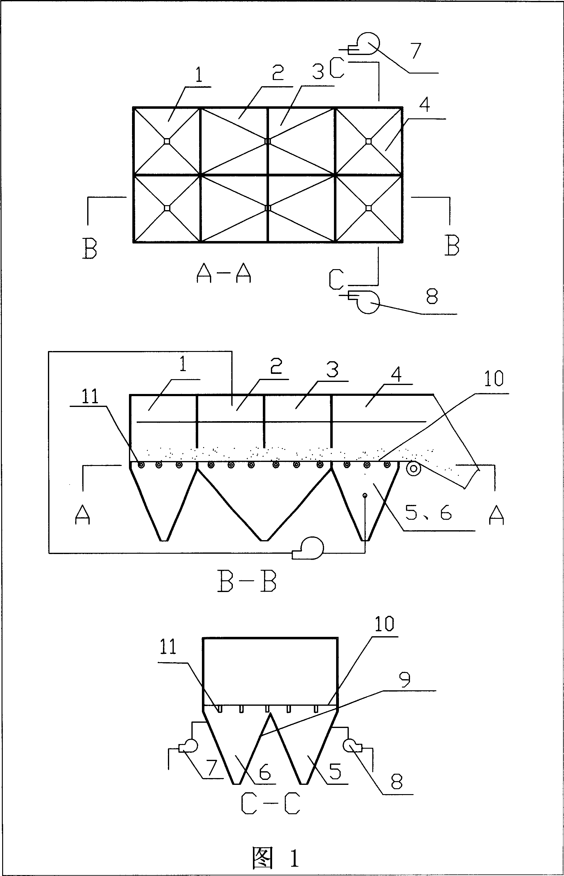 Chain grate-rotary kiln preheating section single-side air draft process