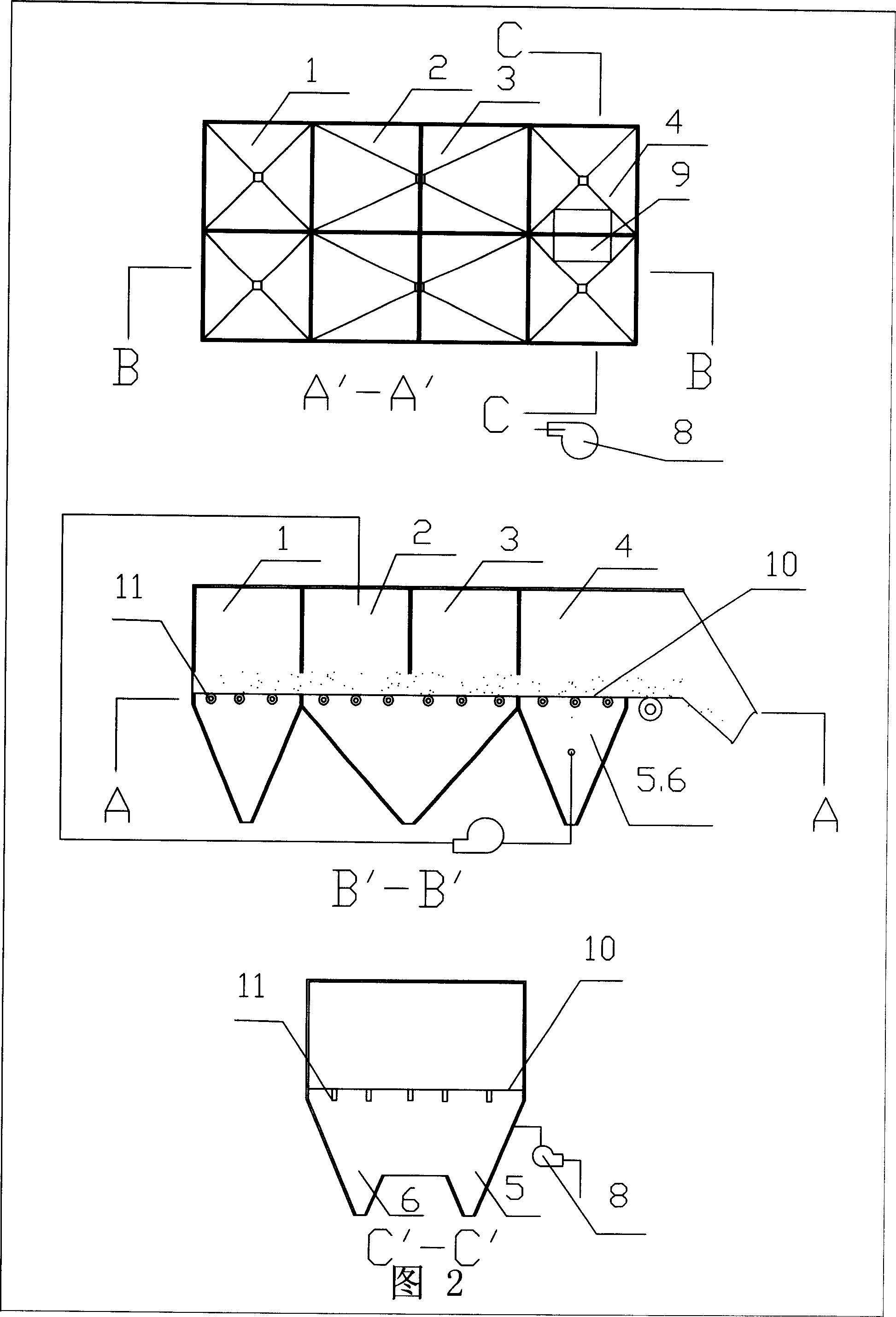 Chain grate-rotary kiln preheating section single-side air draft process