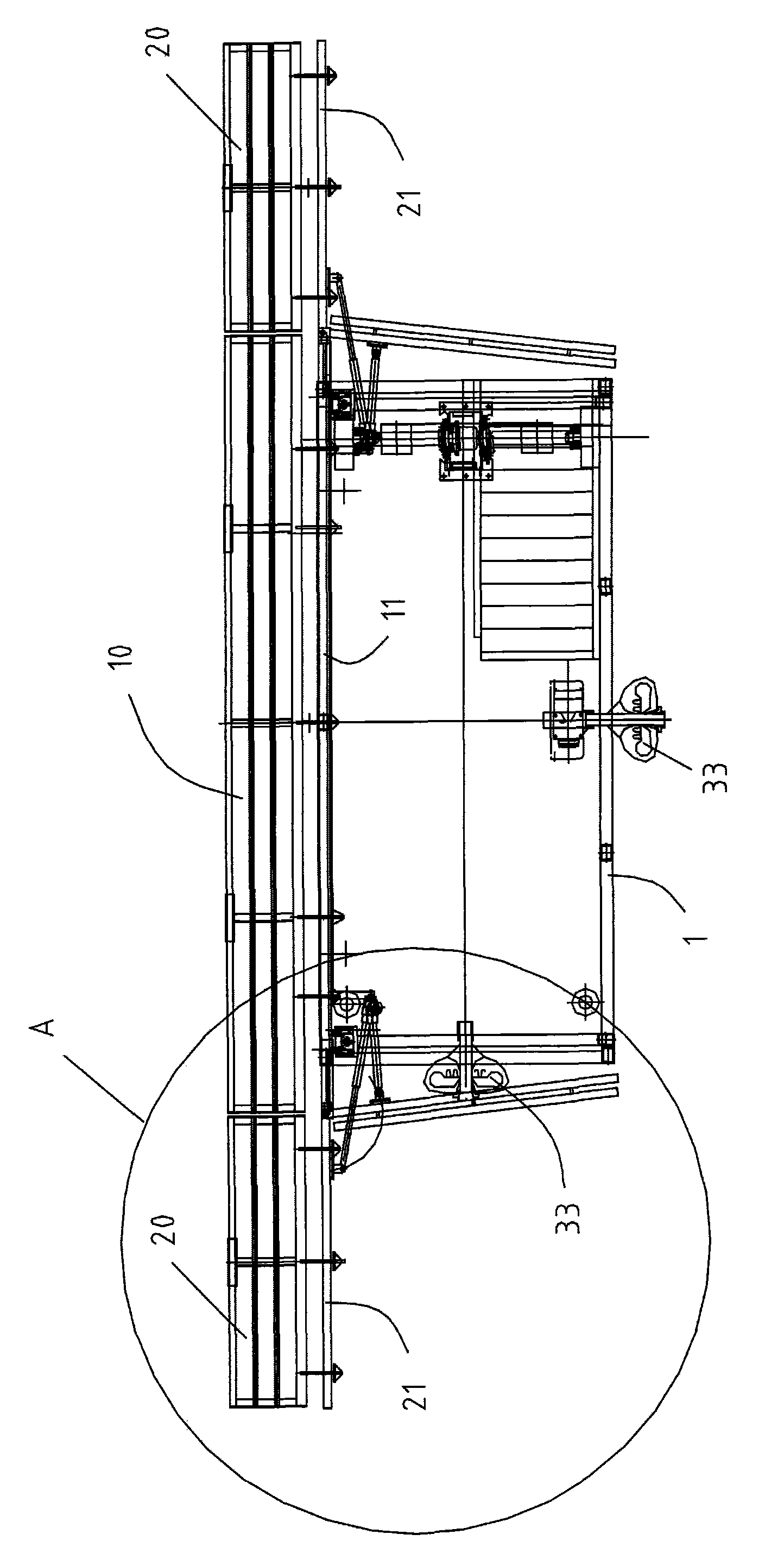 Movable working vehicle with lifting protective screening