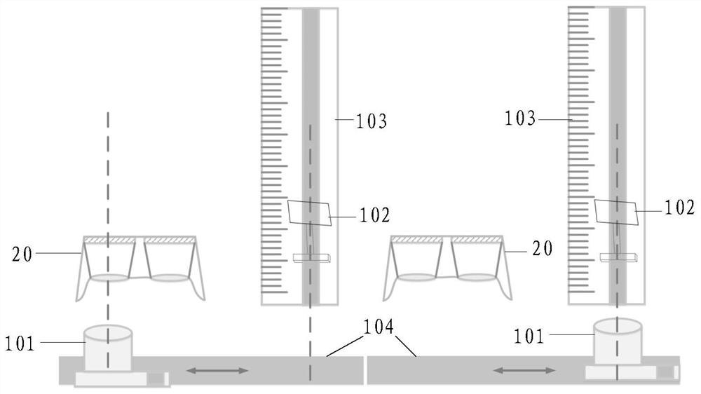 A virtual image distance measuring system and a method for determining the virtual image distance