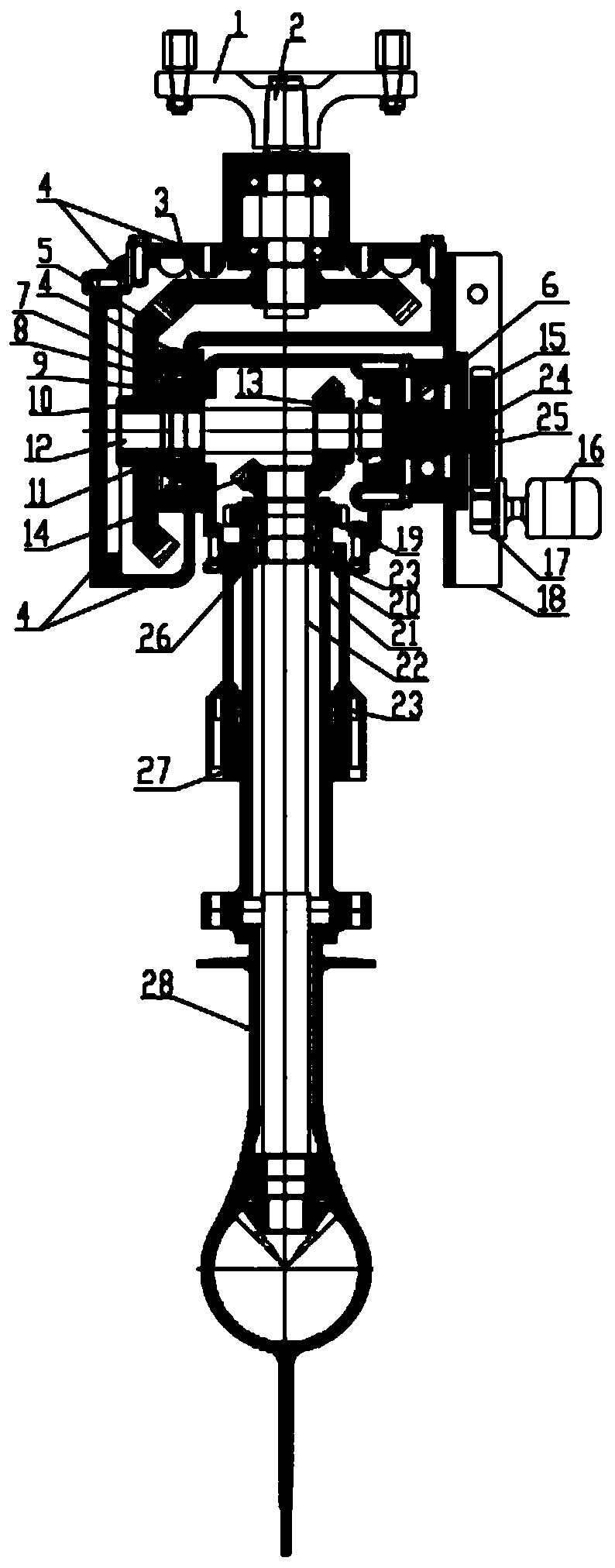 Outboard machine for large-elevation full-rotation ship