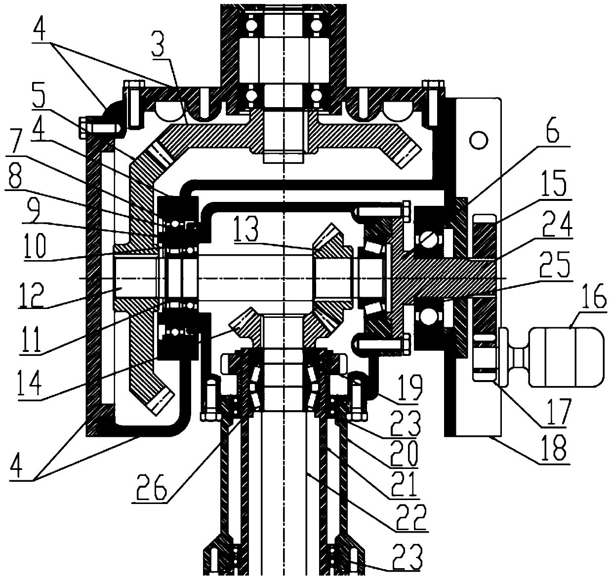 Outboard machine for large-elevation full-rotation ship