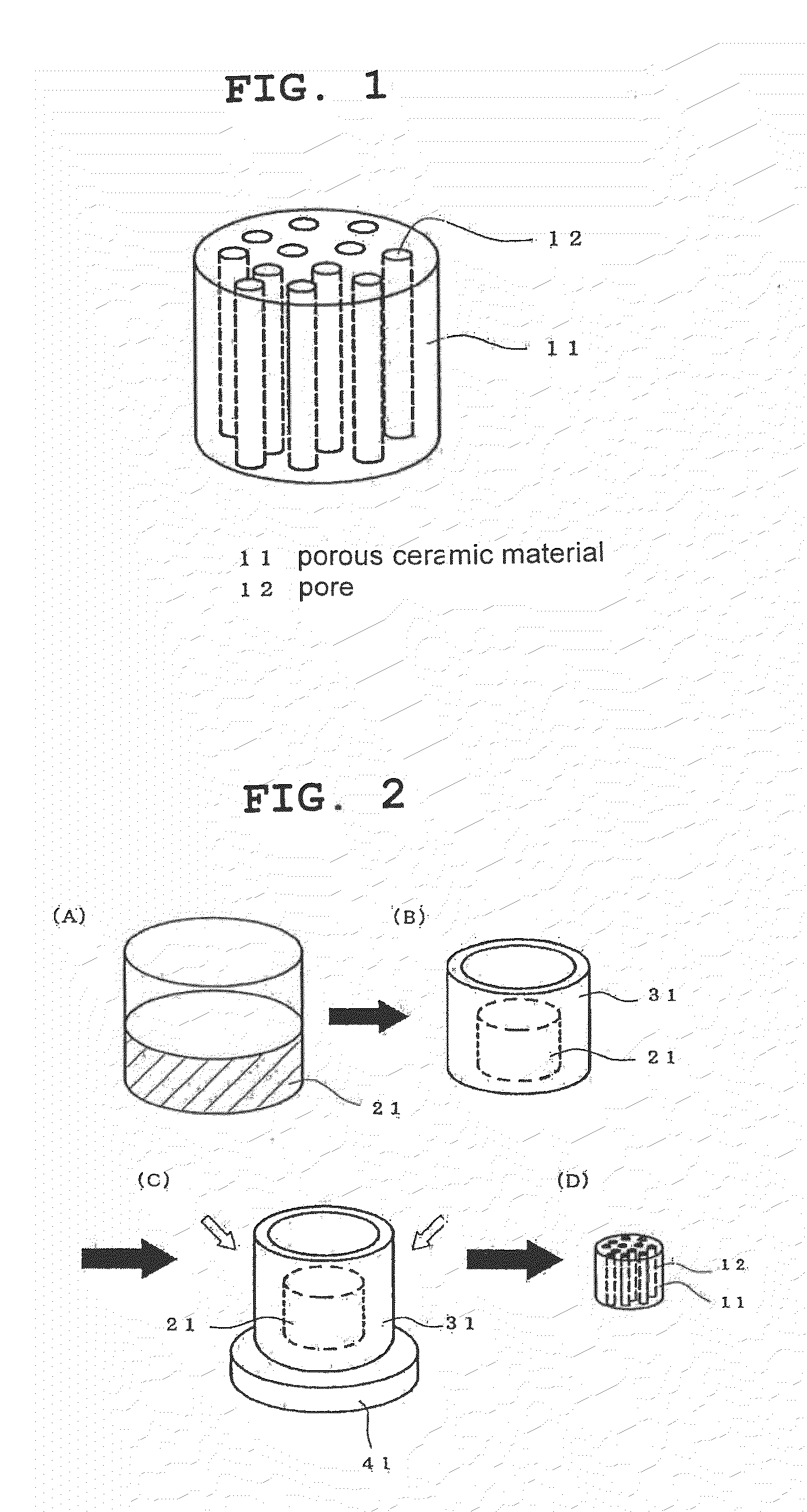 Porous ceramic material and method of producing the same