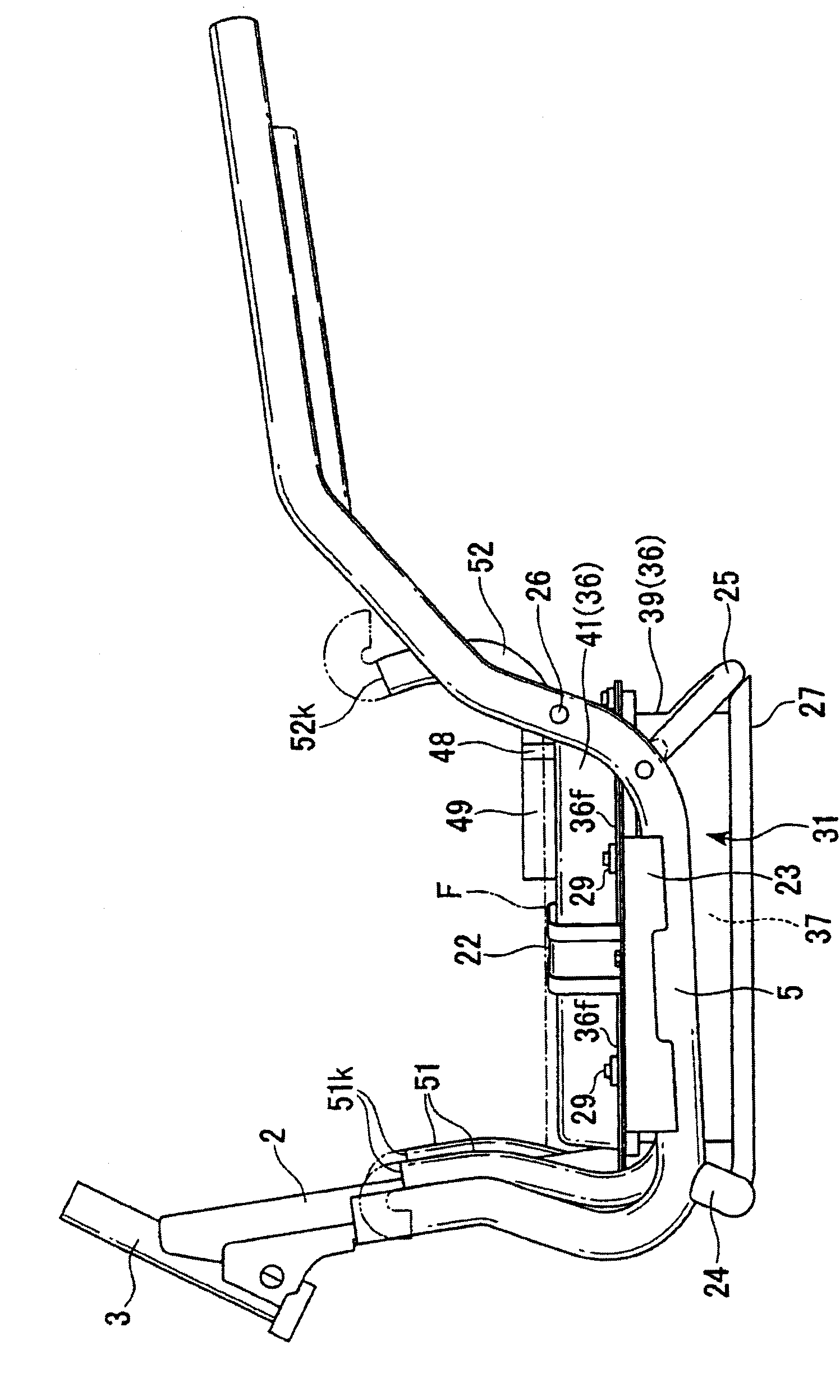 Accumulator device for motorcycle