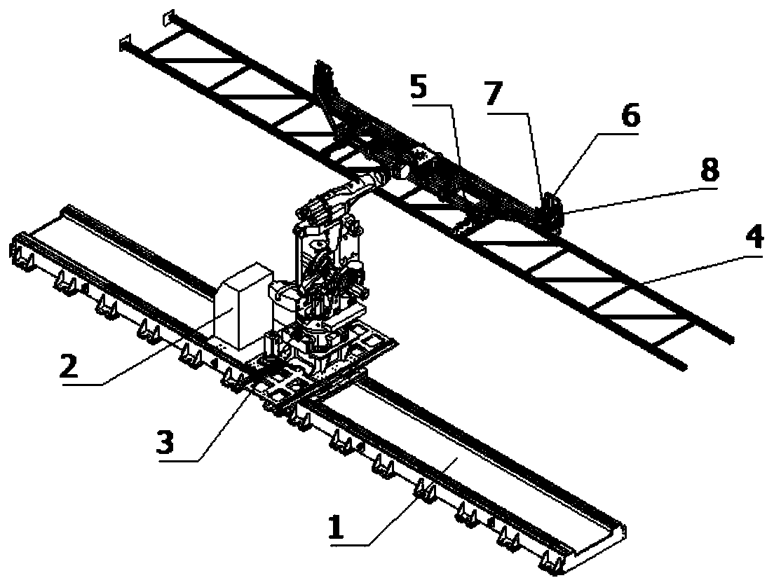 Full-automatic storage shelf feeding and discharging robot