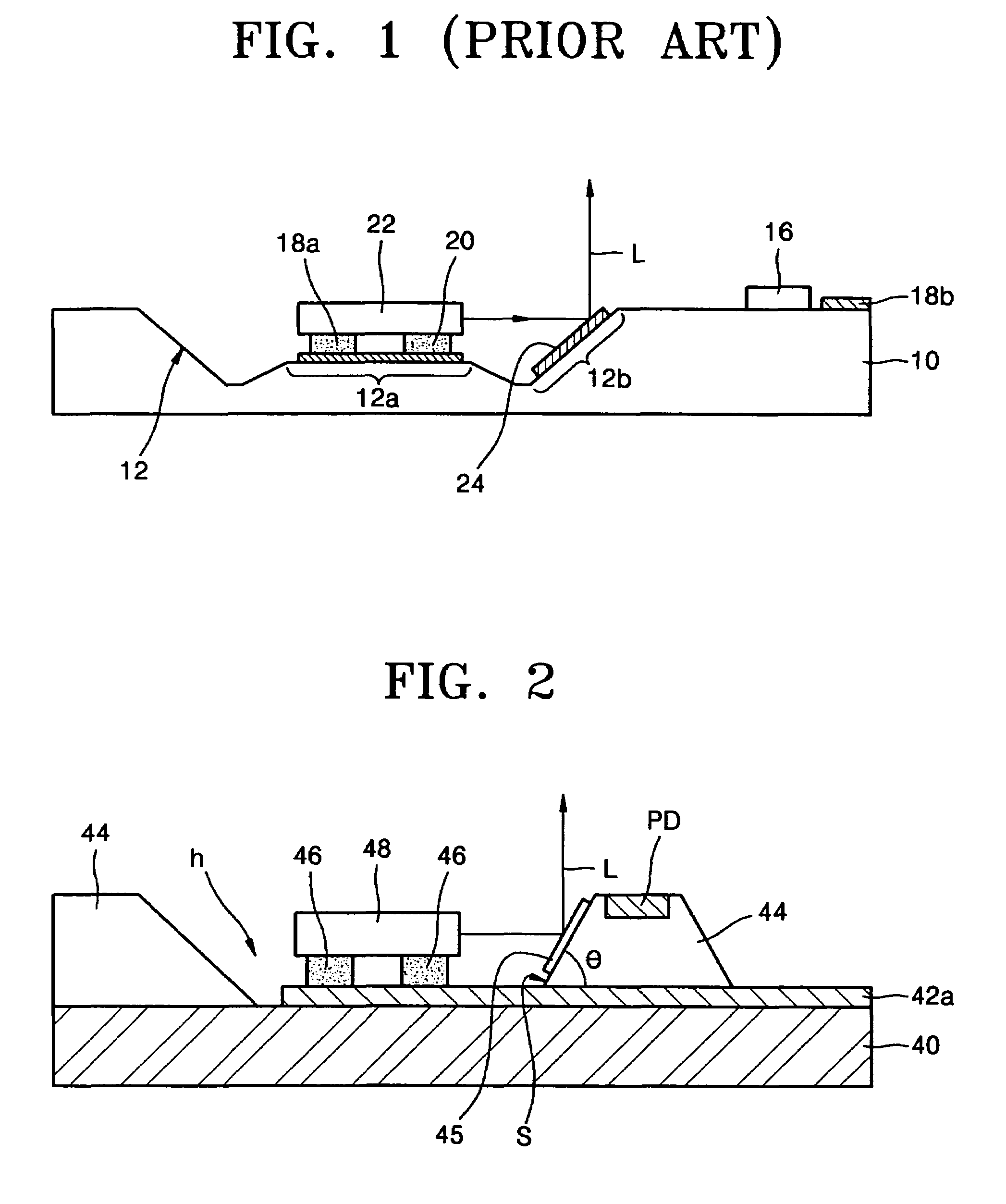 Micro optical bench structure