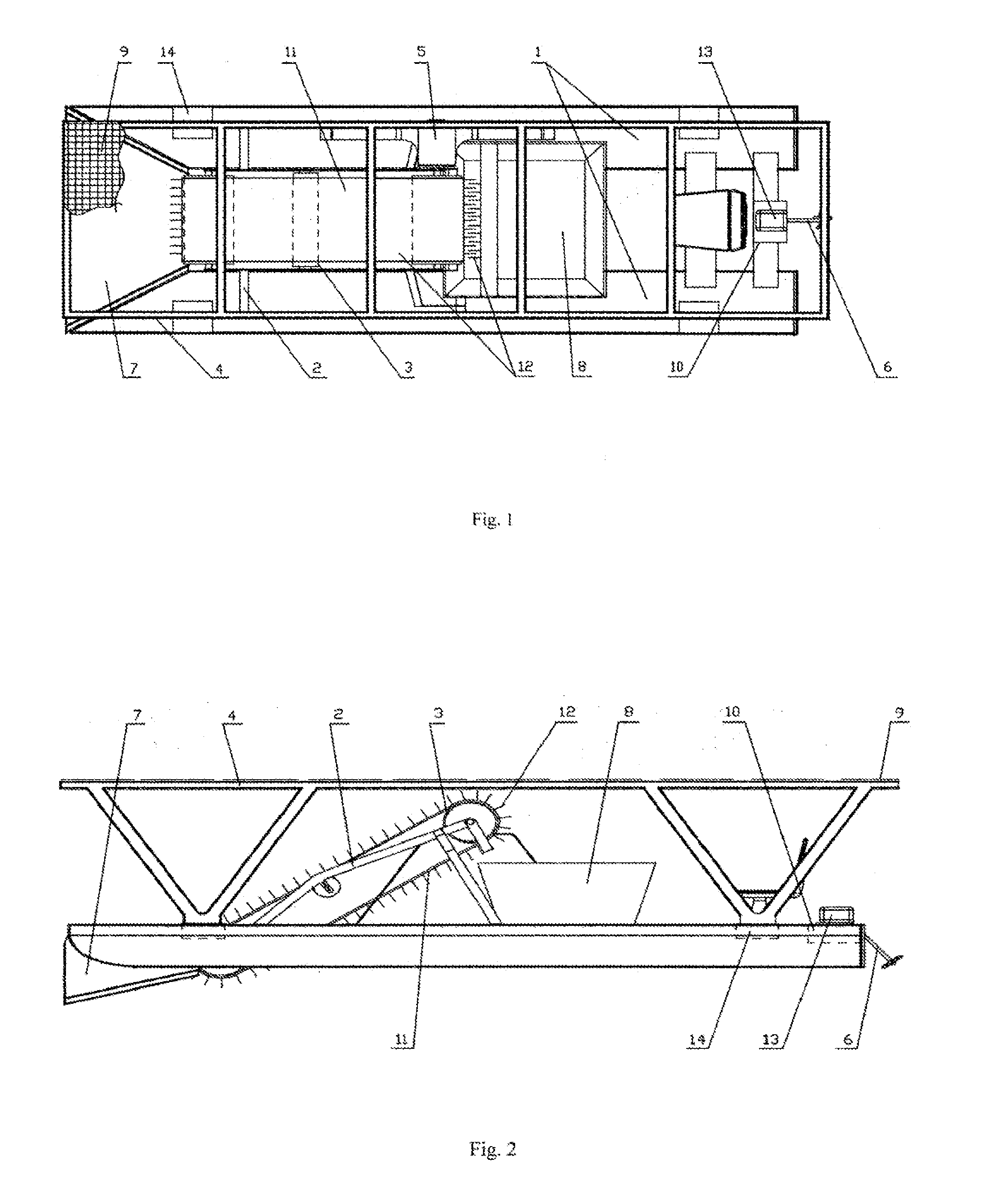 Mechanism for collecting impurities in stagnant waters