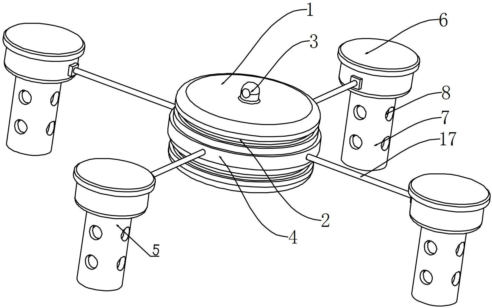 Central float type wave energy power generation device