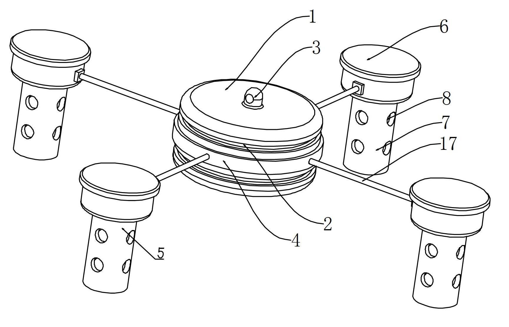 Central float type wave energy power generation device