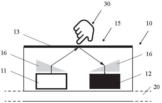 Device and method for displaying object position on near-eye second display screen