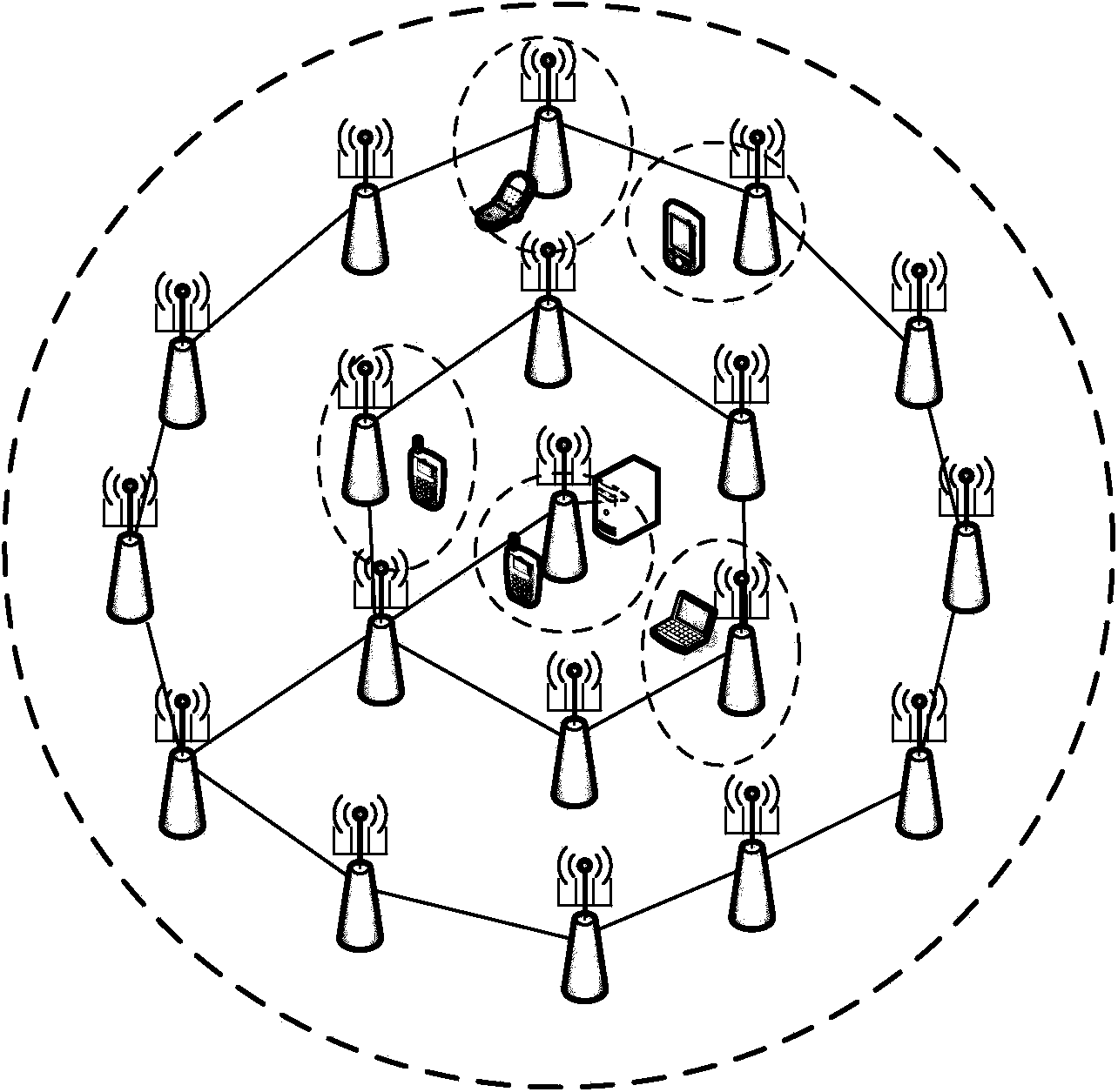 Densely-distributed wireless network dynamic pilot multiplexing channel estimation and pilot frequency distribution method