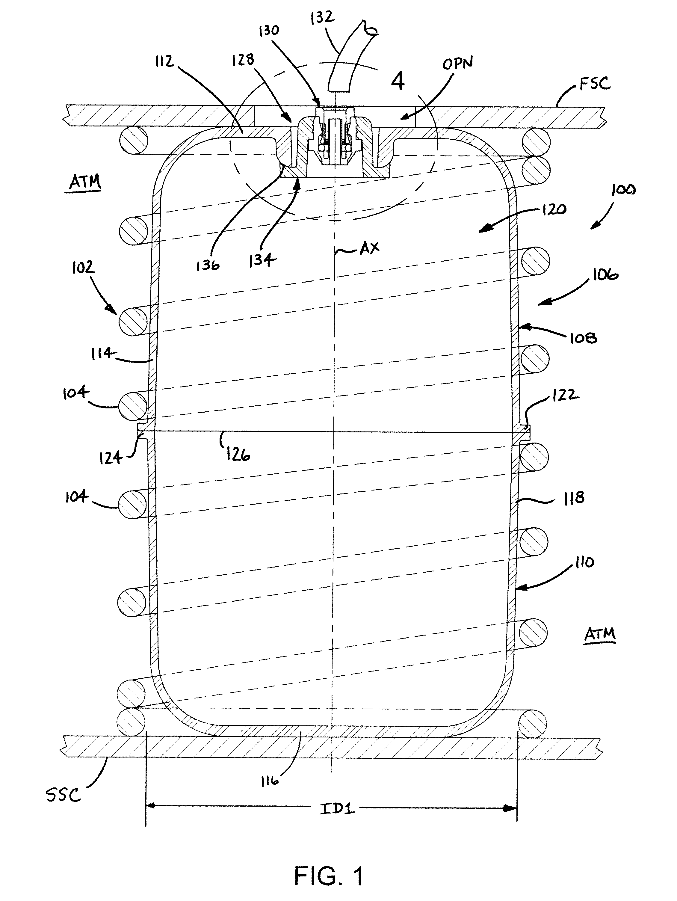Gas suspension member and method