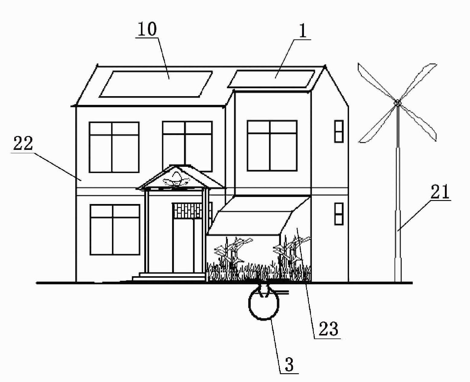 Green ecological zero energy consumption integration house