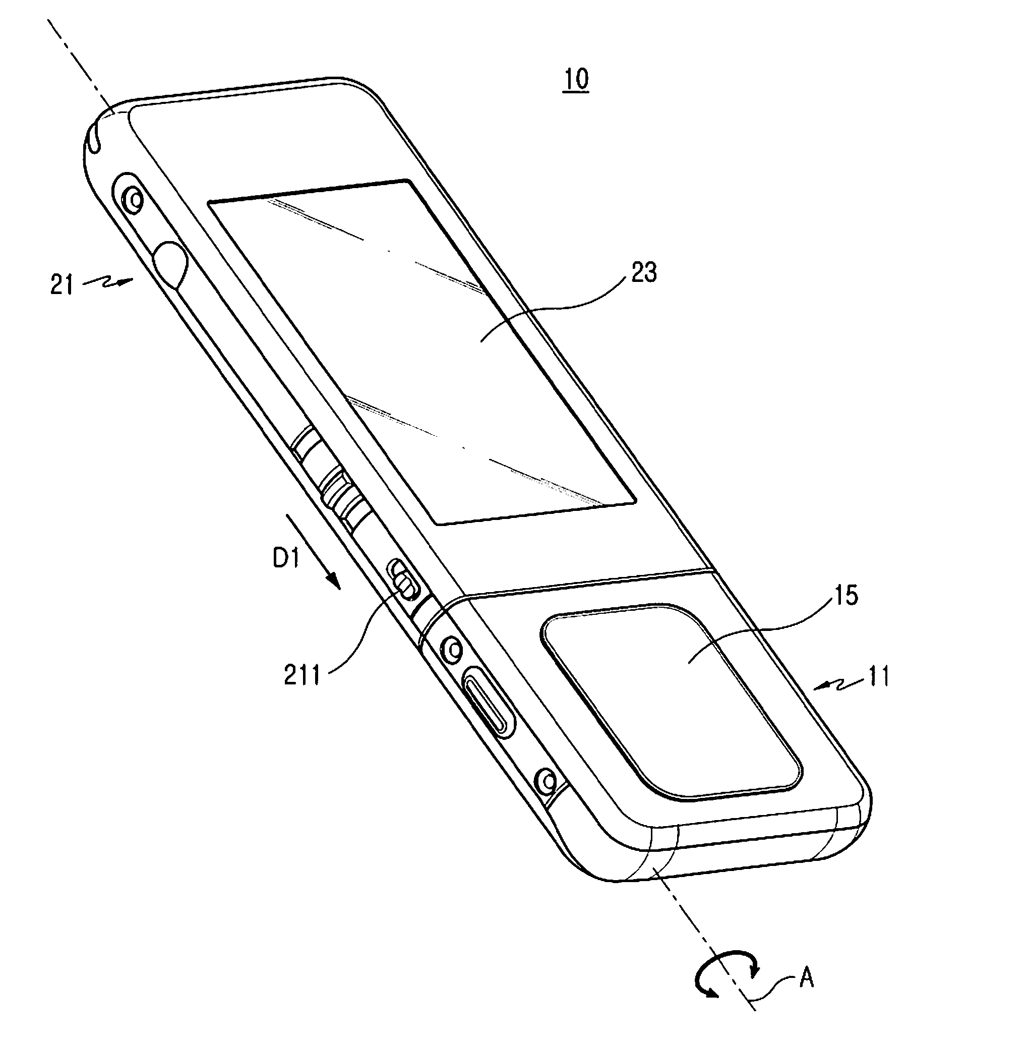 Portable terminal with hinge stopper