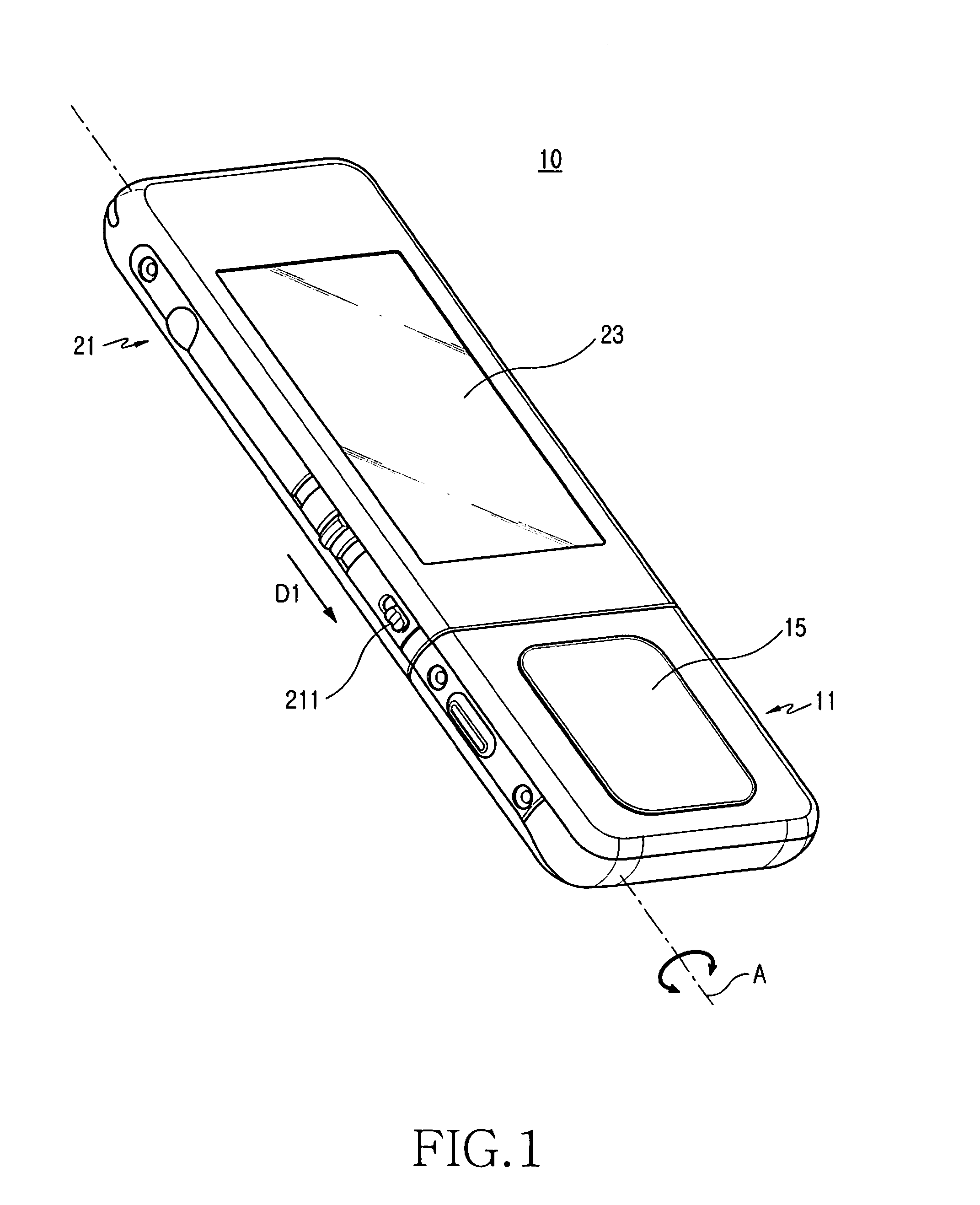 Portable terminal with hinge stopper